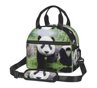 Kfjghhl Lovely Panda Walking On The Grassland Lunch Bag per le donne ampia aperta portatile pranzo Tote Pocket termica pranzo adulti picnic spiaggia