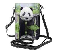 Kfjghhl Lovely Panda Walking On The Grassland Piccole Borse A Tracolla Per Le Donne Leggero Vegano Pelle Cellulare Portafoglio Borse
