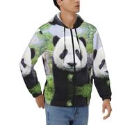 Kfjghhl Lovely Panda Walking On The Grassland Pullover Mens Hoody Top con cappuccio Lady Felpa con cappuccio Felpa con cappuccio Adulto Unisex Abbigliamento da lavoro Regali, Nero , 3XL
