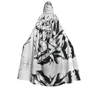 Kfjghhl Mantello con cappuccio dorato con disegno graffiti mantello a lunghezza intera mantello mantello costume di Halloween Cosplay Party