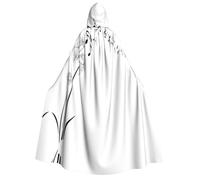 Kfjghhl Mantello con cappuccio dorato con note musicali volanti botaniche mantello a lunghezza intera mantello costume di Halloween Cosplay Party