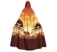 Kfjghhl Mantello con cappuccio unisex con giraffa al tramonto per Halloween e cosplay, costume da cavaliere gotico, strano vestaglia