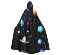 Kfjghhl Mantello con cappuccio unisex con sistema solare dello spazio esterno, per feste di Halloween, cosplay, per adulti, Natale, 147,3 cm