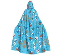 Kfjghhl Mantello da balena sottomarina con cappuccio dorato mantello a lunghezza intera mantello per costume di Halloween Cosplay Party