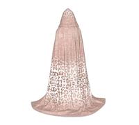 Kfjghhl Mantello lungo con cappuccio color oro rosa glitterato per adolescenti e bambini, costume da strega per Halloween, da donna e uomo, 89-140 cm