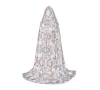 Kfjghhl Mantello lungo con cappuccio in marmo bianco oro rosa per adolescenti bambino mantello strega costume di Halloween donna uomo 89-139,7 cm