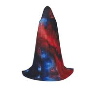 Kfjghhl Mantello lungo con cappuccio rosso e blu, mantello da strega, costume da strega, costume da strega, per donne e uomini, 89-140 cm