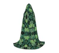 Kfjghhl Mantello lungo con cappuccio trasparente con motivo a foglia di palma per adolescenti costume da strega costume da strega costume di Halloween donna uomo 89-140 cm