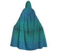 Kfjghhl Mantello unisex con cappuccio a squame di pesce, per Halloween, cosplay, costume da cavaliere gotico