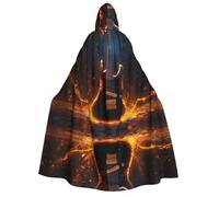Kfjghhl Mantello unisex con cappuccio per chitarra elettrica, per Halloween, cosplay, costume da cavaliere gotico
