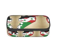 Kfjghhl Map01 - Astuccio grande con bandiera della Repubblica Araba Siriana, per ragazze e ragazzi, grazioso astuccio secondario, grande capacità, scomparti con cerniera