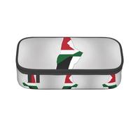 Kfjghhl Map01 - Astuccio grande con bandiera dello stato della Palestina, per ragazze e ragazzi, grazioso astuccio secondario, grande capacità, scomparti con cerniera