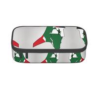 Kfjghhl Map02 - Astuccio grande con bandiera dello stato della Palestina, per ragazze e ragazzi, grazioso astuccio secondario, grande capacità, scomparti con cerniera