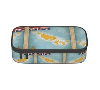 Kfjghhl Map02 - Astuccio grande per ragazze e ragazzi, motivo Isole Turks e Caicos, con scomparti con cerniera