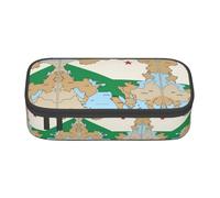 Kfjghhl Map03 - Astuccio grande con bandiera della Repubblica dell'Uzbekistan, per ragazze e ragazzi, con scomparti con cerniera