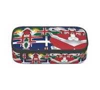 Kfjghhl Map03 - Astuccio grande per ragazze e ragazzi, con bandiera delle Isole Turks e Caicos, scomparti con cerniera