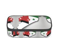 Kfjghhl Map04 - Astuccio con bandiera della Repubblica Araba Siriana, grande, per ragazze e ragazzi, grazioso astuccio secondario, grande capacità, scomparti con cerniera