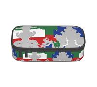 Kfjghhl Map04 - Astuccio grande con bandiera della Repubblica Cecena, per ragazze e ragazzi, con scomparti con cerniera