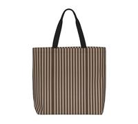 Kfjghhl Marrone Striscia Totes Bag Grande Capacità Mano Spalla Cerniera Donna Signora Ragazza Negozio Borsa Lavoro College Quotidi