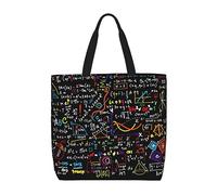 Kfjghhl Matematica Formula Totes Bag Grande Capacità Mano Spalla Cerniera Donna Signora Ragazza Negozio Borsa Lavoro Università Quotidi
