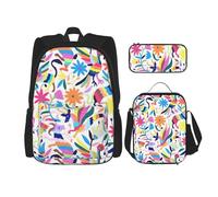 Kfjghhl Mexican Otomi - Astuccio portamatite, zaino, borsa per il pranzo, per ragazzi e ragazze, set di libri scolastici per università, laptop, studenti, estate