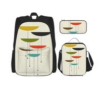 Kfjghhl Mid Century - Astuccio per matite e portapranzo, con stampa moderna, per ragazzi e ragazze, set per la scuola, per studenti, università, laptop, studenti, estate