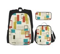 Kfjghhl Mid Century, astuccio per matite e portapranzo moderno, per ragazzi e ragazze, set per la scuola, per l'università, laptop, studenti, estate