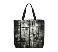 Kfjghhl Mosaico Nero Ombra Totes Bag Grande Capacità Mano Spalla Cerniera Donna Signora Ragazza Negozio Borsa Lavoro Università Qu