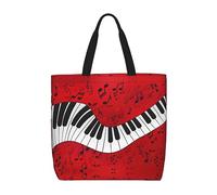 Kfjghhl Nota musicale Pianoforte Totes Bag Grande Capacità Mano Spalla Cerniera Donna Signora Ragazza Negozio Borsa Lavoro Università Qu