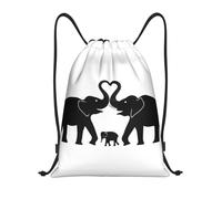 Kfjghhl Old Elephant And Young Elephant Drawstring Zaino Bag Sport Sackpack Bulk Cinch Gym Bag Donne Uomini Bambini Sport All'aperto, Nero , M, Vacanze