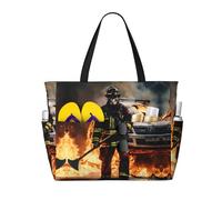 Kfjghhl Pompiere Fireman Fiamma Grande Capacità Spiaggia Borsa da Viaggio Tote Bag Donne Tasche Laptop Borsa Lavoro Adulto Palestra