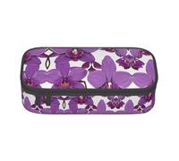 Kfjghhl Purple Orchid Design01 - Astuccio grande per ragazze e ragazzi, grazioso astuccio secondario, grande capacità, scomparti con cerniera
