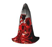 Kfjghhl Red Wine Rose e candela lungo con cappuccio mantello adolescente bambino mantello strega costume Halloween donna uomo 89-140 cm