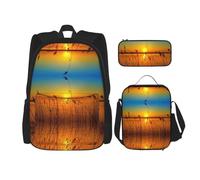 Kfjghhl Reeds by The River - Astuccio portapranzo per ragazzi e ragazze, set di libri per la scuola, università, laptop, studenti, estate