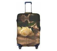 Kfjghhl Romantic Roses - Copertura per valigia, lavabile, alla moda, adatta per valigie da viaggio da 45-81 cm, bianco, L