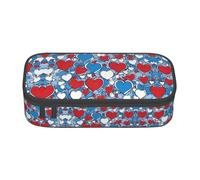 Kfjghhl Romantico cuore rosso astuccio grande ragazze ragazzi carino astuccio secondario grande capacità scomparti con cerniera