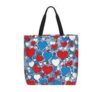 Kfjghhl Romantico Cuore Rosso Totes Bag Grande Capacità Mano Spalla Cerniera Donna Signora Ragazza Negozio Borsa Lavoro College Quotidi