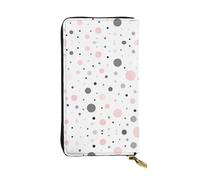 Kfjghhl Rosa Grigio Bianco Moderno Polka Dot Pattern Portafoglio da Donna Grande Capacità Signore Porta Telefono Carta RFID Blocco Da Polso In Pelle Lei