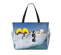 Kfjghhl Snow Mountain Penguin Grande Capacità Spiaggia Borsa da Viaggio Tote Bag Donne Tasche Laptop Borsa Lavoro Adulto Palestra