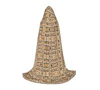 Kfjghhl Starfish Seashell Sandy Beach Theme Mantello lungo con cappuccio Adolescenti Bambino Mantello Strega Costume di Halloween Donna Uomo 89-140 cm