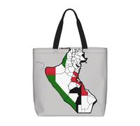 Kfjghhl Stato della Palestina Bandiera Topografica Mappa Totes Borsa Grande Capacità Mano Spalla Cerniera Donna Signora Ragazza Negozio Borsa Lavoro College Quotidiano