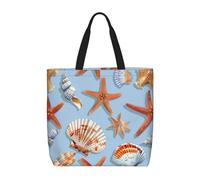 Kfjghhl Stella Marina E Conchiglia Modello Totes Bag Grande Capacità Mano Spalla Cerniera Donna Signora Ragazza Negozio Borsa Lavoro College Quotidiano
