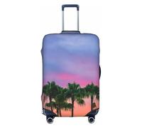 Kfjghhl Sunset - Copertura per bagagli con nuvole colorate e palme, lavabile, alla moda, adatta per valigie da viaggio da 45-81 cm, bianco, M