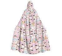Kfjghhl Sweet Ice Cream Halloween Mantello dorato con cappuccio mantello lunghezza intera mantello mantello costume Halloween Cosplay partito