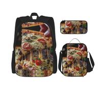 Kfjghhl Tasty Pizza Pencil Case Zaino Borsa Pranzo Ragazzi Ragazze Scuola Bookbag Set College Laptop Studente Estate