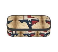 Kfjghhl Texas State Flag Map con due stelle bianche astuccio grande ragazze ragazzi carino astuccio secondario grande capacità scomparti con cerniera