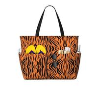 Kfjghhl Tiger Stripes Arancione Modello Grande Capacità Spiaggia Viaggio Borsa Tote Bag Donne Tasche Laptop Borsa Lavoro Adulto Palestra