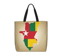 Kfjghhl Togo Flag Map Con Una Stella Bianca Totes Bag Grande Capacità Mano Spalla Cerniera Donna Signora Ragazza Negozio Borsa Lavoro College Quotidiano