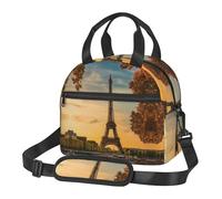 Kfjghhl Torre Eiffel Parigi Autunno Lunch Bag per le Donne Ampia Aperta Portatile Lunch Tote Tasca Termica Pranzo Adulti Picnic