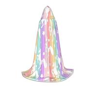Kfjghhl Unicorni su strisce colorate mantello lungo con cappuccio adolescenti bambino mantello strega costume di Halloween donna uomo 89-140 cm